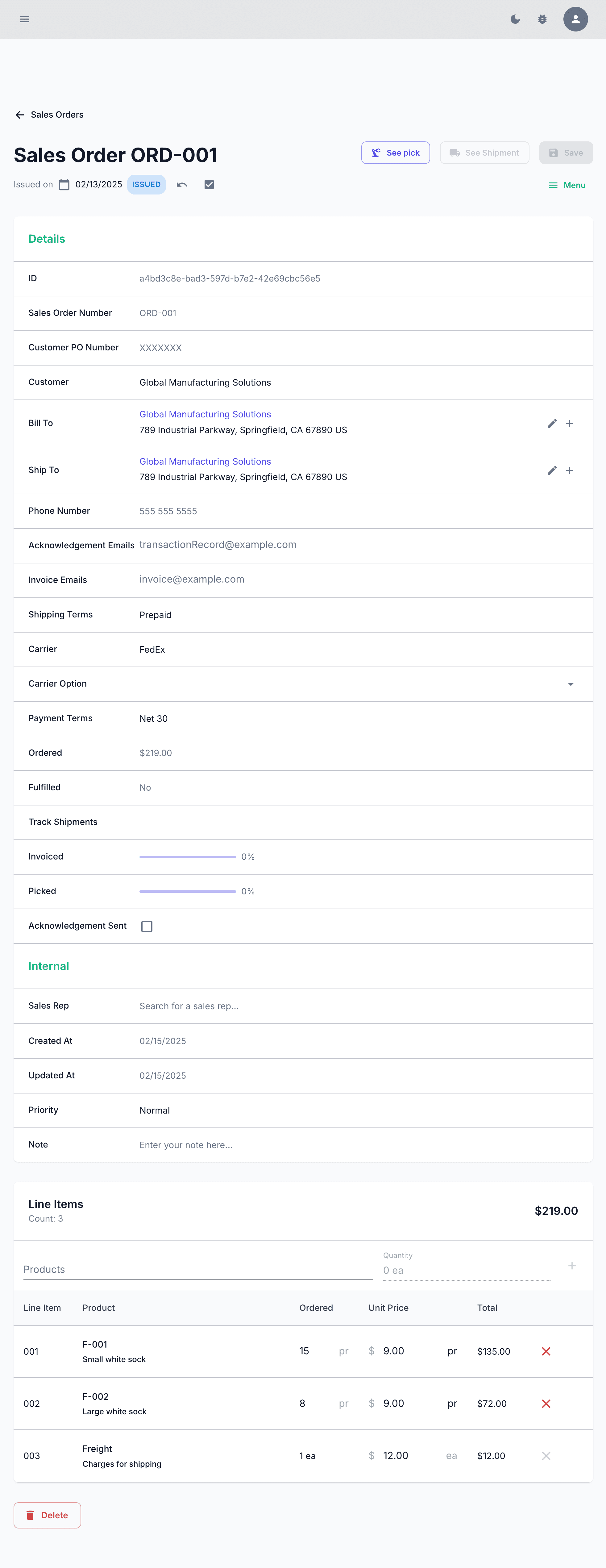 Augno Order Summary Preview