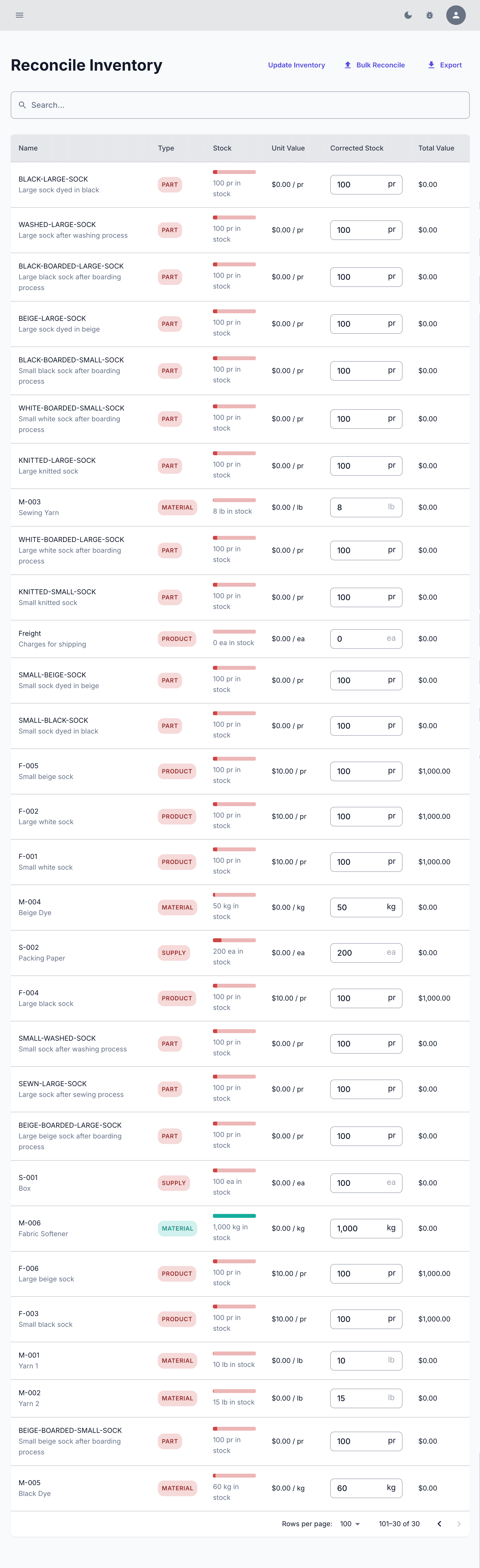 Augno Inventory Reconciliation Preview